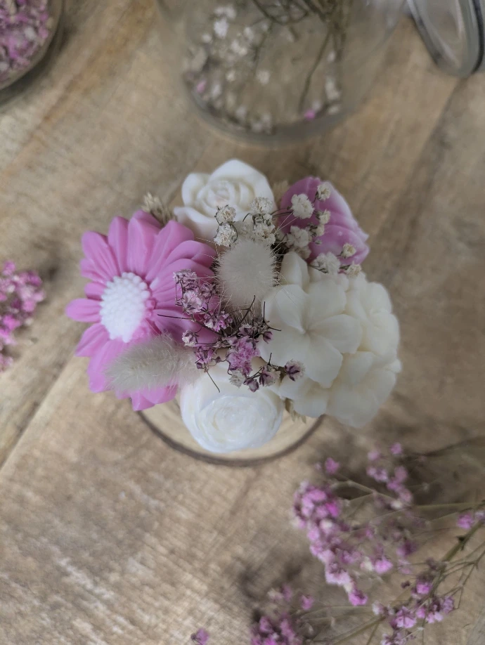 bouquet fondant fleur rose